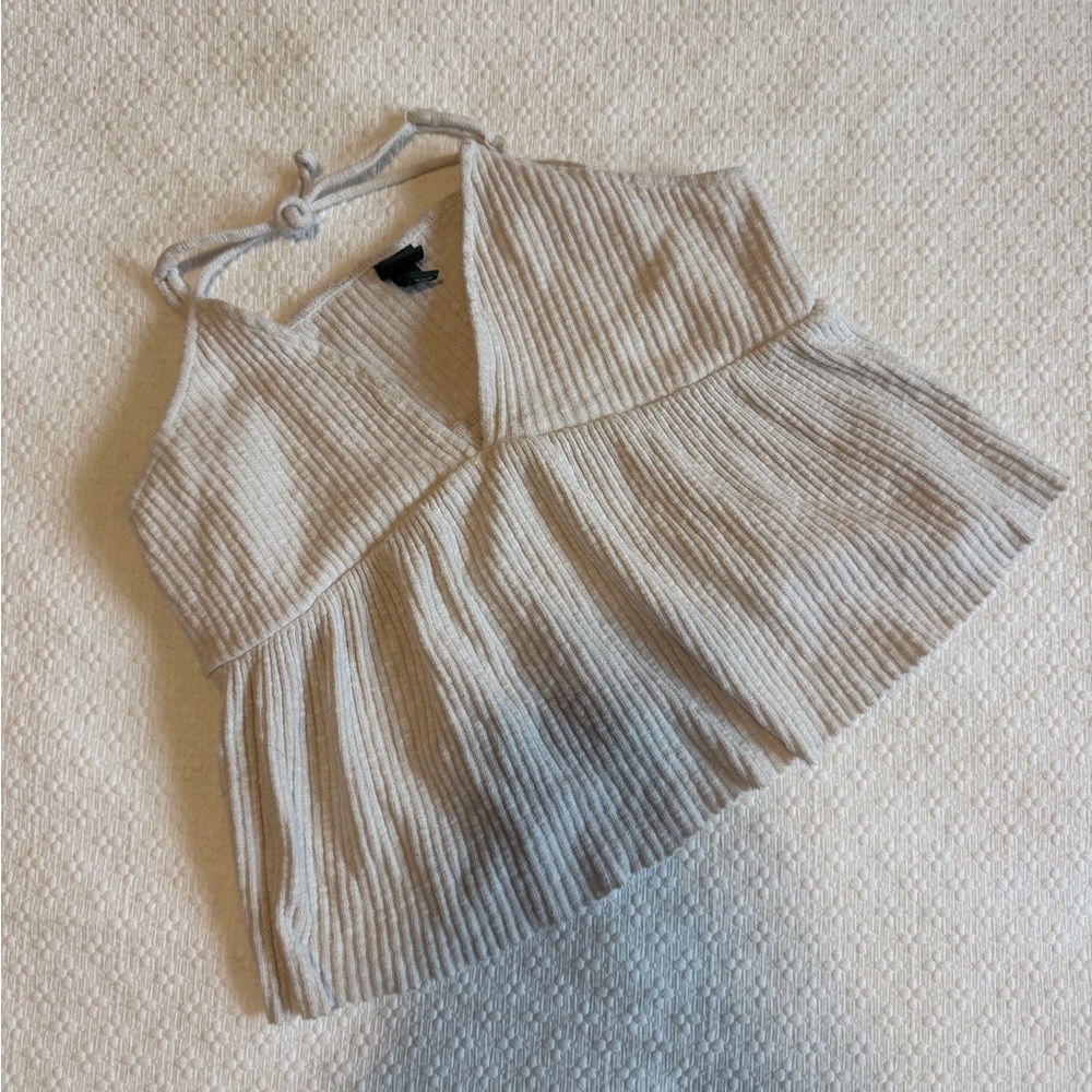 Wild Fable Cream Ribbed Camisole Top